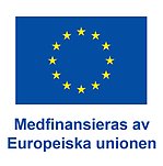 EU:s logga med texten "Skolmjölken som serveras här finansieras delvis av Europeiska garantifonden för jordbruk".